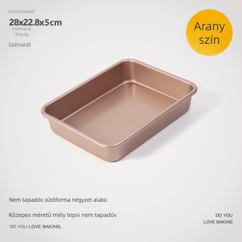 Gu yi tapadásmentes négyszögletes torta forma magasított és mélyített dizájnnal, vízfürdő kompatibilis otthoni használatra