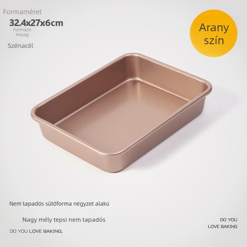 Gu yi tapadásmentes négyszögletes torta forma magasított és mélyített dizájnnal, vízfürdő kompatibilis otthoni használatra