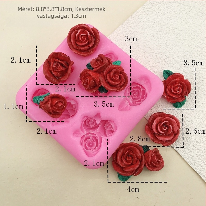 Mino Yo Bake szilikon sütőforma — szabálytalan rózsa alakú forma, élelmiszer-minőségű szilikon, hőálló, torták díszítéséhez; sütőforma / torta forma; licencelt magáncímke