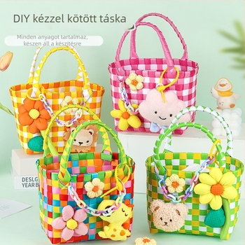 DIY készlet szalma szövött Tote táskához — Szabadidős utazási stílus, mindennapi használatra (Szalma; Szabadidős utazási stílus; Mindennapi használat; 2024 ősz)