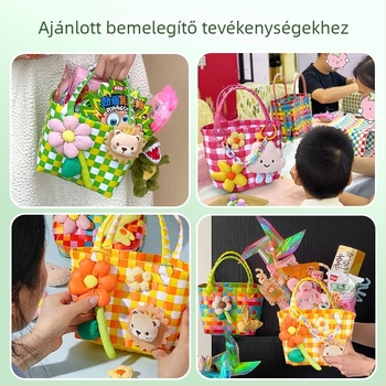DIY készlet szalma szövött Tote táskához — Szabadidős utazási stílus, mindennapi használatra (Szalma; Szabadidős utazási stílus; Mindennapi használat; 2024 ősz)