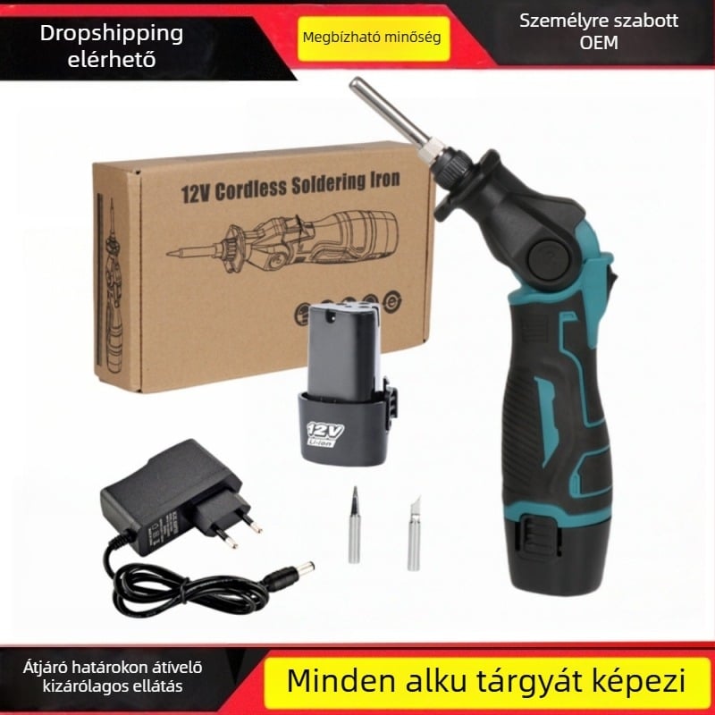 12V Li-ion akkumulátoros hordozható forrasztóvas, állandó hőmérséklet, keramikus fűtőelem