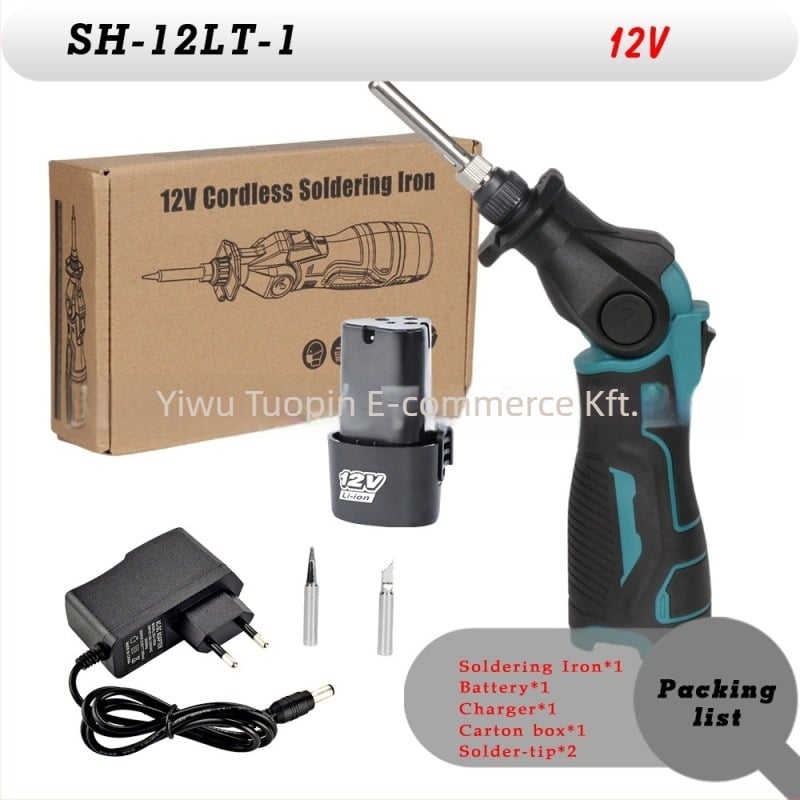 12V Li-ion akkumulátoros hordozható forrasztóvas, állandó hőmérséklet, keramikus fűtőelem