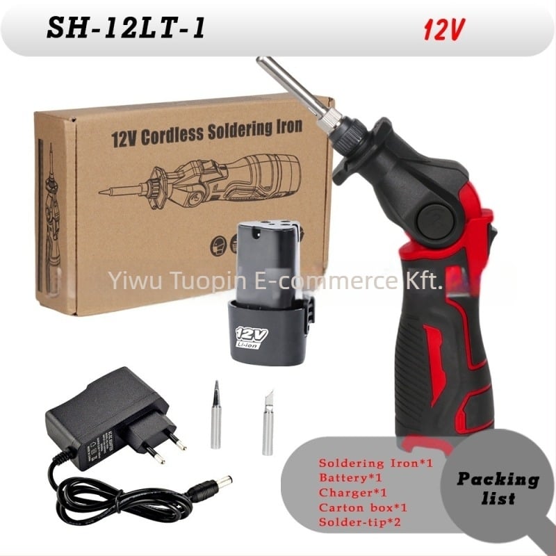 12V Li-ion akkumulátoros hordozható forrasztóvas, állandó hőmérséklet, keramikus fűtőelem