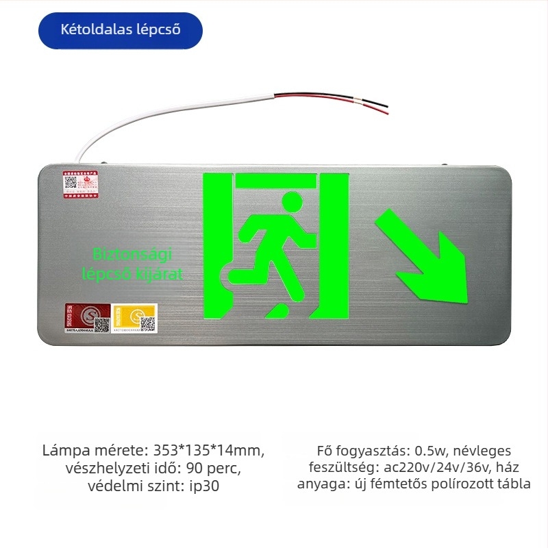 Minhua Tűzvédelmi Vészvilágítás – Kijárati Jelzéssel, Felületre Szerelt, 36V, Modell Minhua 36-220V