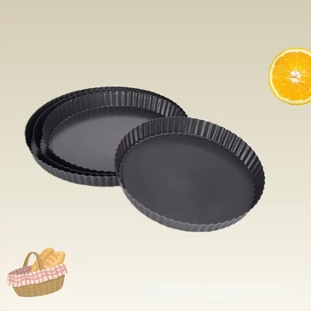Kör alakú sütőforma mozgatható alappal, krizantém mintás pie- és tortaforma – szénacélból, nem tapadó bevonattal
