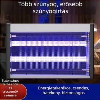 Kültéri szúnyogirtó lámpa UV-lámpával, alumínium hálóval, rozsdamentes acélszerkezettel, elektromos sokk-al történő ölés, lángálló, akkumulátor nélkül, 61 m² feletti területekre