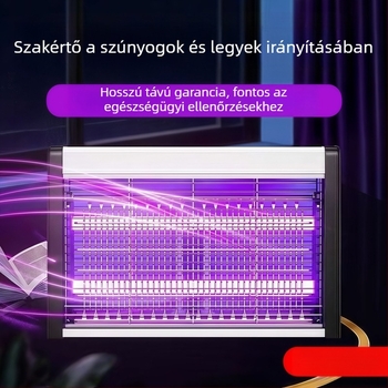 Kültéri szúnyogirtó lámpa UV-lámpával, alumínium hálóval, rozsdamentes acélszerkezettel, elektromos sokk-al történő ölés, lángálló, akkumulátor nélkül, 61 m² feletti területekre