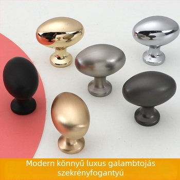 Fémfogantyú cink ötvözetből, galambtojás formájú, egylukú rögzítés, modern minimál stílus, modell 6500, Bejart, szekrényekhez, borospultokhoz és fiókokhoz