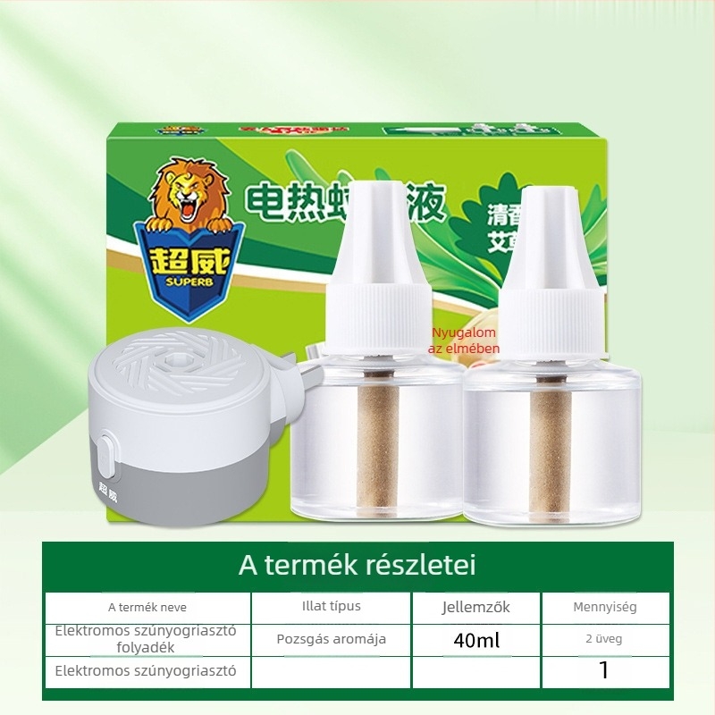 Elektromos szúnyogriasztó folyadék – Mugwort illatú, enyhe formula, egy üveg, 24 darab a dobozban, Növényvédő szer regisztrációs szám Wp20120071.