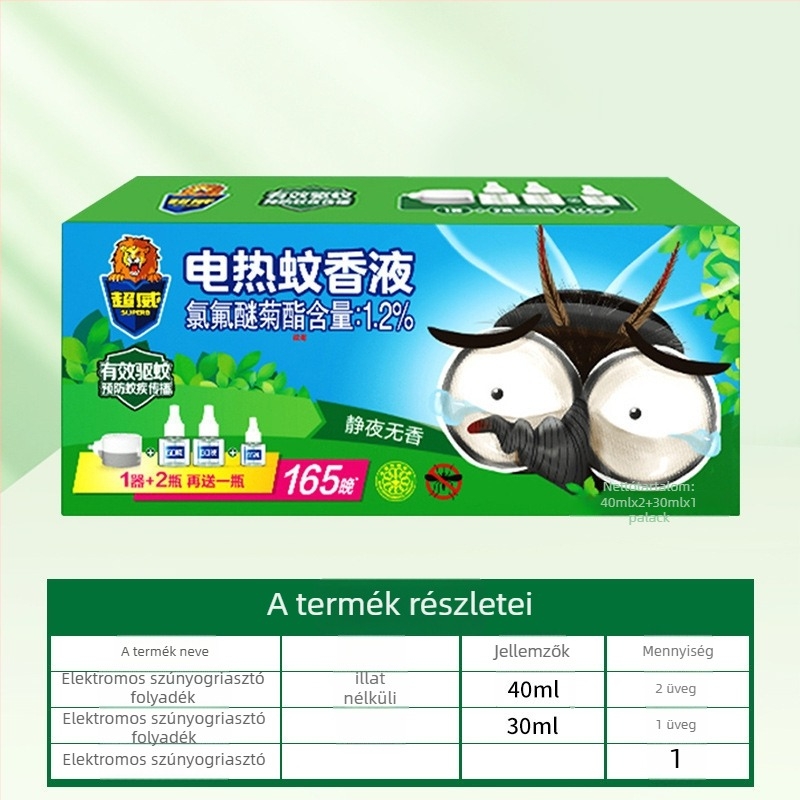 Elektromos szúnyogriasztó folyadék – Mugwort illatú, enyhe formula, egy üveg, 24 darab a dobozban, Növényvédő szer regisztrációs szám Wp20120071.