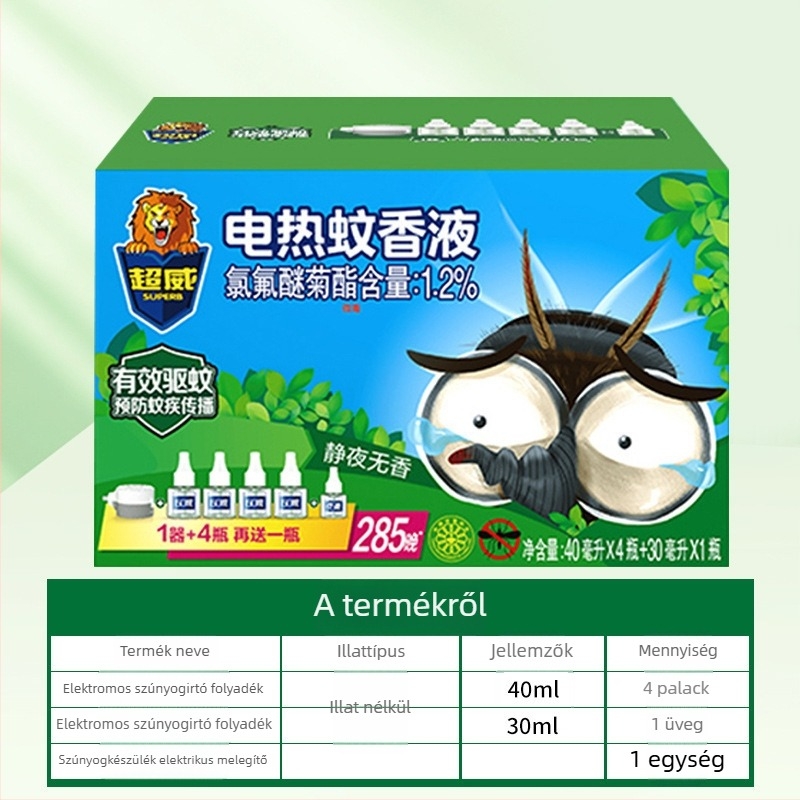 Elektromos szúnyogriasztó folyadék – Mugwort illatú, enyhe formula, egy üveg, 24 darab a dobozban, Növényvédő szer regisztrációs szám Wp20120071.
