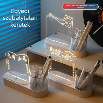 Kép alapján készült forgó tolltartó, akril éjjeli fény, kreatív asztali dísz, diákoknak és vállalati ajándékokhoz