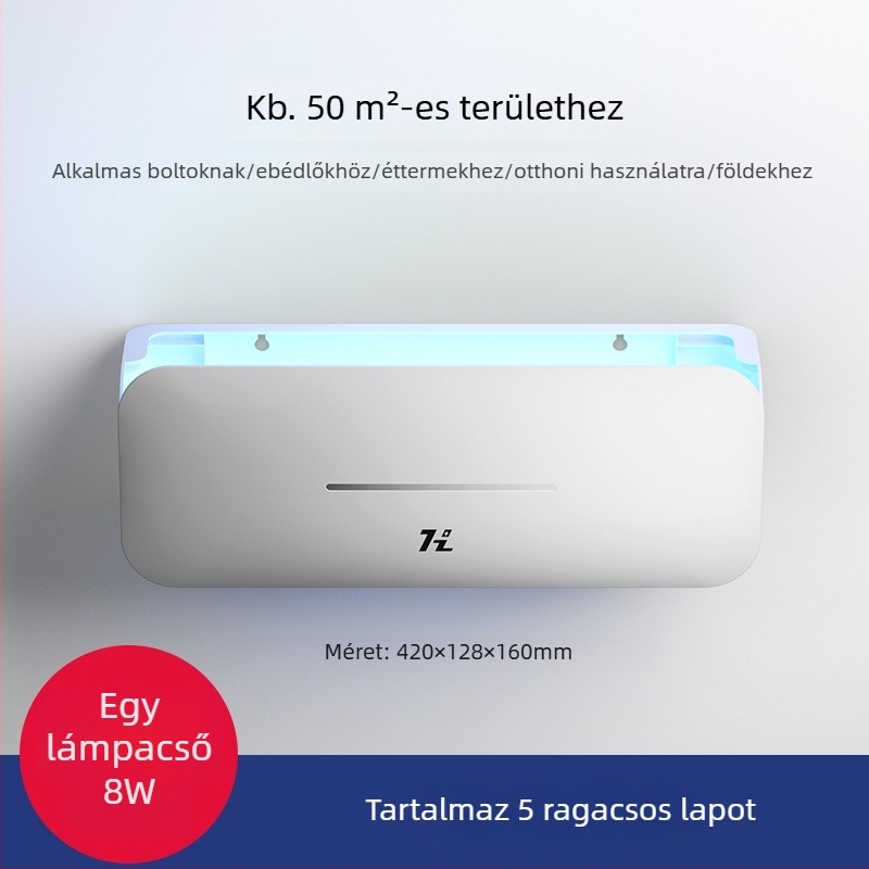 Fali szerelhető szúnyogirtó lámpa éttermeknek, szállodáknak és üzleteknek — ragadós csapda, Modell: HZ-MY08, Üveglámpa cső, 220V, Színmelegítés 2000–3000K, Engedélyezett magánmárkák: Igen