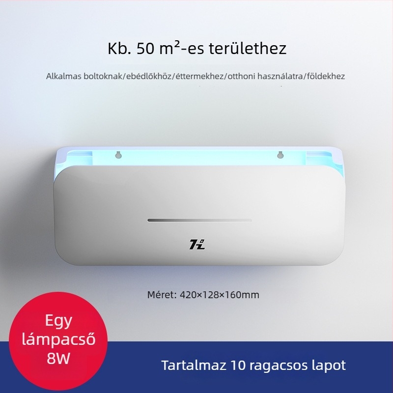 Fali szerelhető szúnyogirtó lámpa éttermeknek, szállodáknak és üzleteknek — ragadós csapda, Modell: HZ-MY08, Üveglámpa cső, 220V, Színmelegítés 2000–3000K, Engedélyezett magánmárkák: Igen