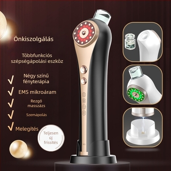 Piros és kék fényű fotorejuvenációs készülék arcfelvarrásra, EMS mikroárammal és szemkörnyéki masszázzsal