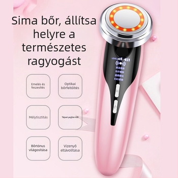 Piros és kék fényű fotorejuvenációs készülék arcfelvarrásra, EMS mikroárammal és szemkörnyéki masszázzsal