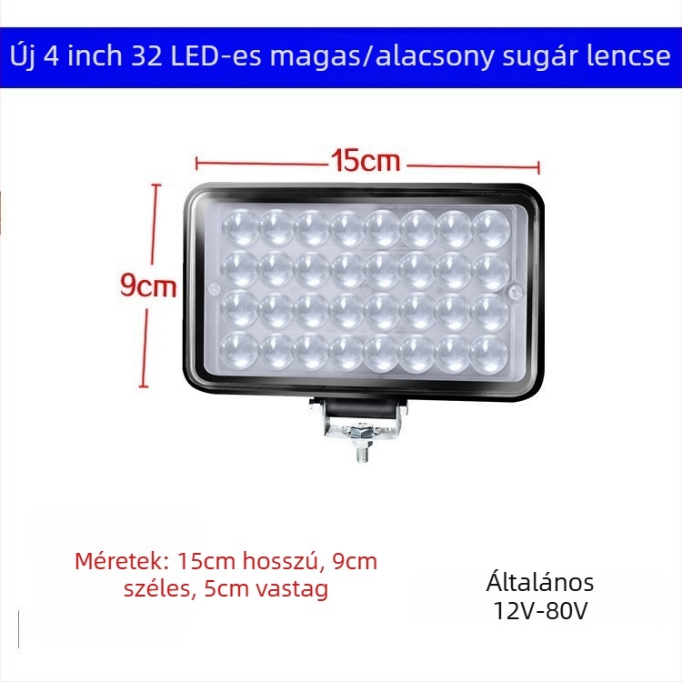 Autófényszóró 144 W, 12 V, 10560 lm, alumíniumötvözet és PC