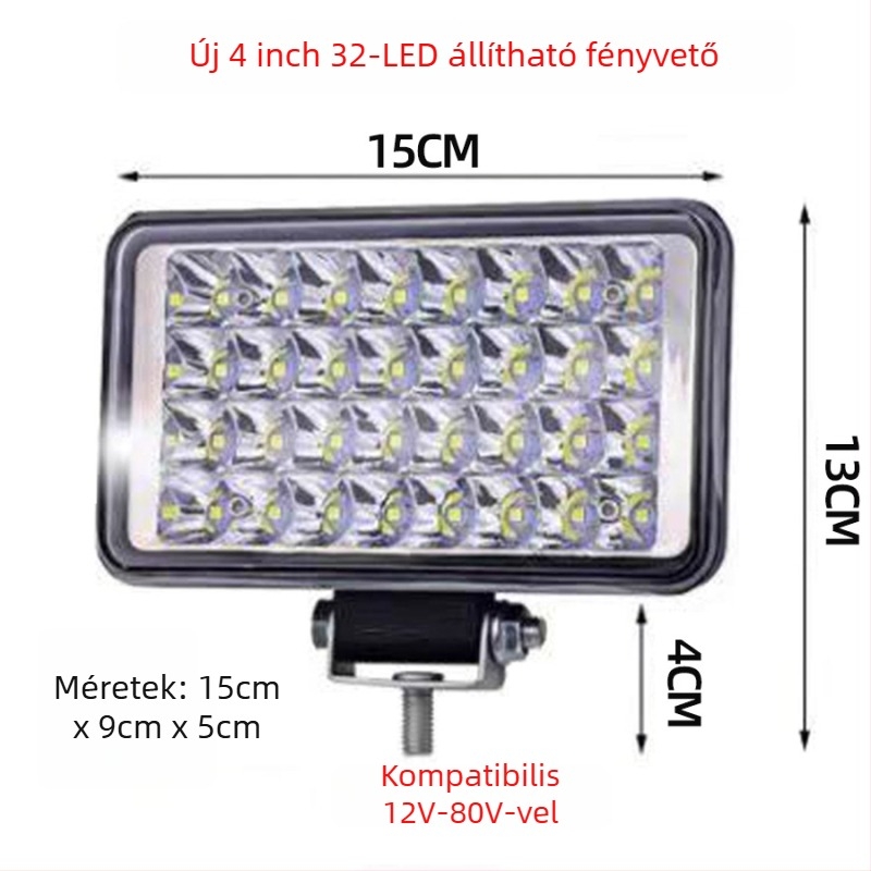 Autófényszóró 144 W, 12 V, 10560 lm, alumíniumötvözet és PC