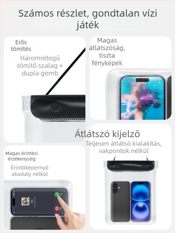 Vízálló telefontáska (PVC-anyag, vízálló szövet, érintőképernyő-kompatibilis, testreszabható logó, kültéri használatra)