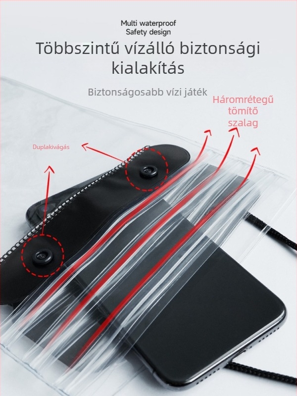 Vízálló telefontáska (PVC-anyag, vízálló szövet, érintőképernyő-kompatibilis, testreszabható logó, kültéri használatra)