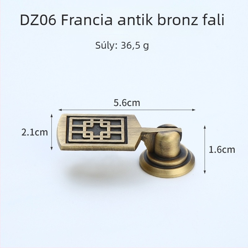 Fiók/szekrény fogantyú — sárgaréz, huzalos felülettel, új kínai stílus, Modell 1