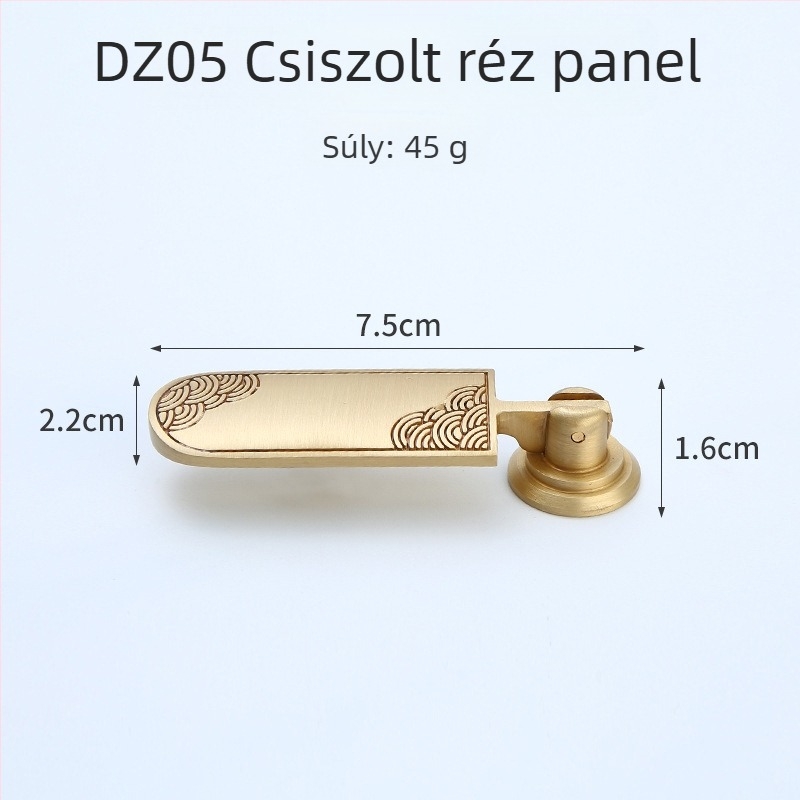 Fiók/szekrény fogantyú — sárgaréz, huzalos felülettel, új kínai stílus, Modell 1
