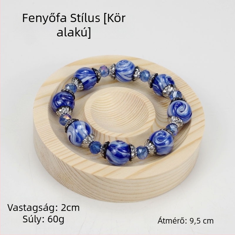 Fából készült ékszer kiállító tál – kézműves, egyrétegű, masszív fa, antik stílus, illesztés