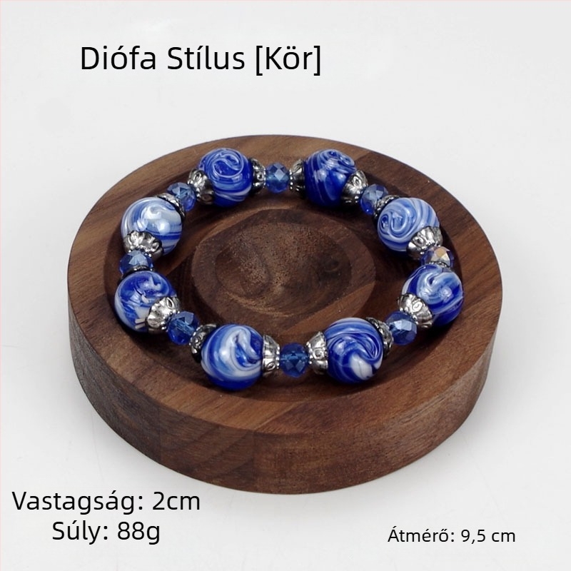 Fából készült ékszer kiállító tál – kézműves, egyrétegű, masszív fa, antik stílus, illesztés