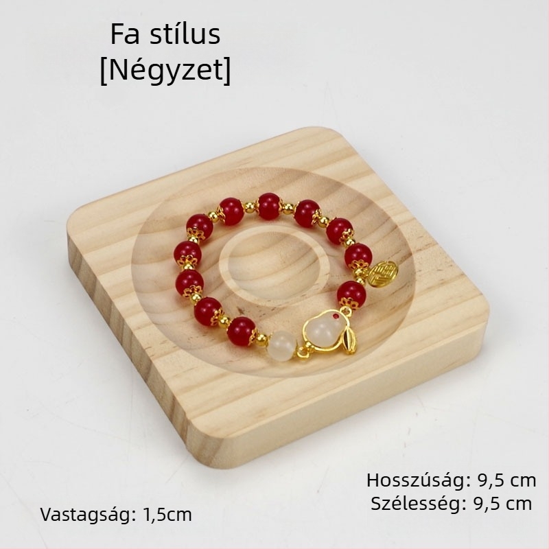 Fából készült ékszer kiállító tál – kézműves, egyrétegű, masszív fa, antik stílus, illesztés