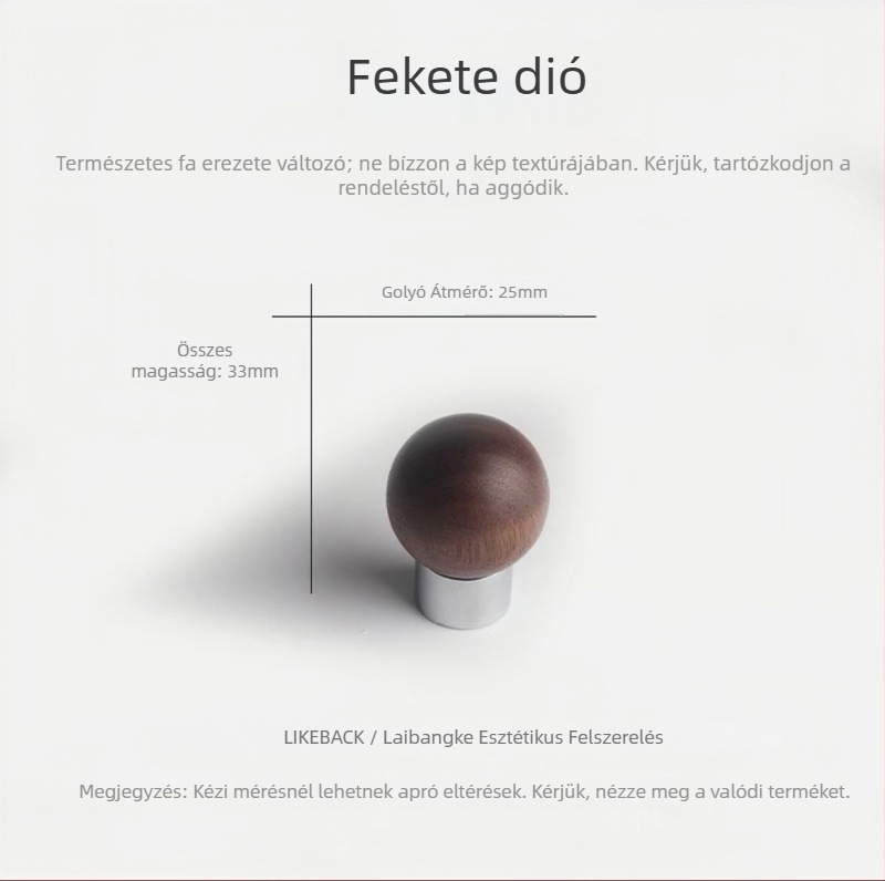 Szekrényajtó gömb alakú fogantyú – alumínium ötvözet, CNC megmunkálás, felületre szerelés