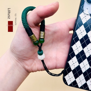Kézzel készített mobiltelefon nyakpánt, gyantából, uniszex stílusban, Rain weaving, rugalmas pamut zsinór és műanyag csattal