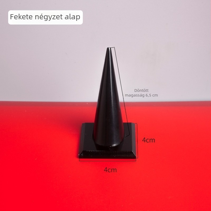 Akril konuszos gyűrűkészítő állvány, stílus: hegyes ujj, egyrétegű, összeillesztett kivitel
