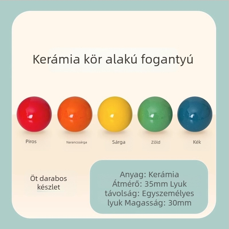 Kerámia körkörös könyvespolc fogantyú, modern minimál stílus, SGBS-001