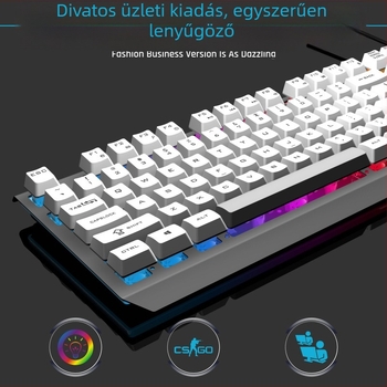 GK60 vezetékes billentyűzet, 104 gombbal, fémtest, RGB háttérvilágítás, X-Frame technológia tenyértámasz kiegészítéssel, 1,5 m kábel