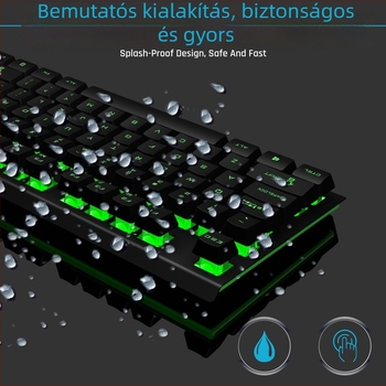 GK60 vezetékes billentyűzet, 104 gombbal, fémtest, RGB háttérvilágítás, X-Frame technológia tenyértámasz kiegészítéssel, 1,5 m kábel