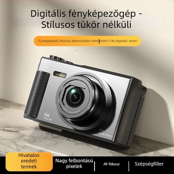 5K retro stílusú tükrör nélküli digitális kamera forgatható kijelzővel, CCD 1/3.2in érzékelő, 24 MP, 16x optikai zoom