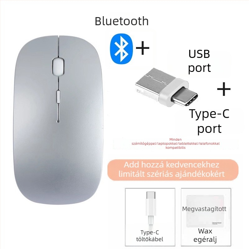Diansen 8898 Vezeték nélküli Bluetooth egér 3 gombbal, 1600 DPI, Plug-and-Play MacBook-hoz
