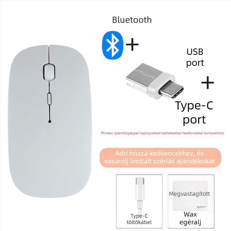 Diansen 8898 Vezeték nélküli Bluetooth egér 3 gombbal, 1600 DPI, Plug-and-Play MacBook-hoz