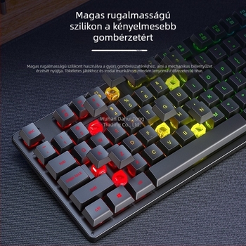 AULA Wolf Spider S3005 vezetékes irodai halk billentyűzet, 104 gomb, USB csatlakozás, numerikus blokk, kevert háttérvilágítás