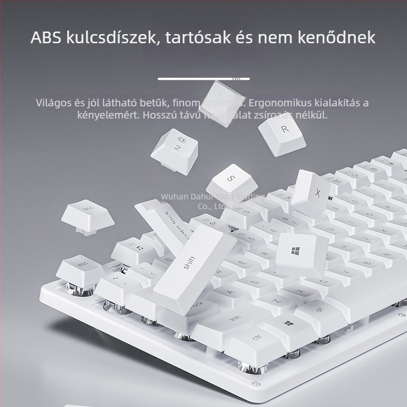 AULA Wolf Spider S3005 vezetékes irodai halk billentyűzet, 104 gomb, USB csatlakozás, numerikus blokk, kevert háttérvilágítás