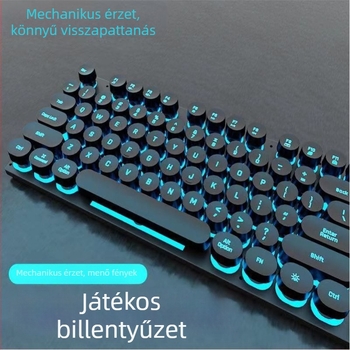 USB-s vezetékes billentyűzet és egér készlet, háttérvilágítással, asztali számítógépekhez és laptopokhoz