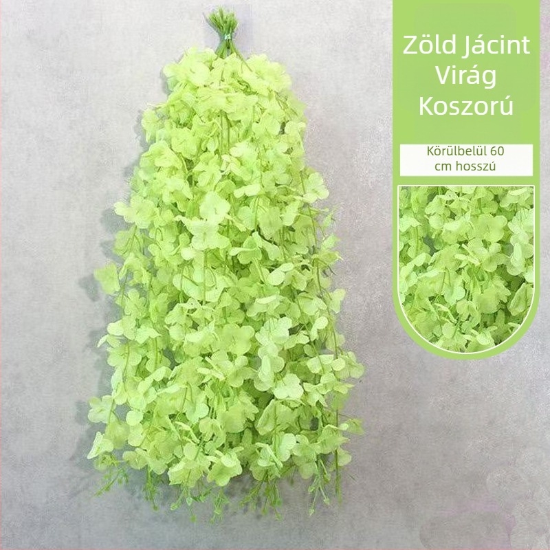 Mesterséges wisteria kúszó dekoráció belső térhez - egyetlen ág, anyagok: műanyag és selyem virágok, mennyezeti akasztó