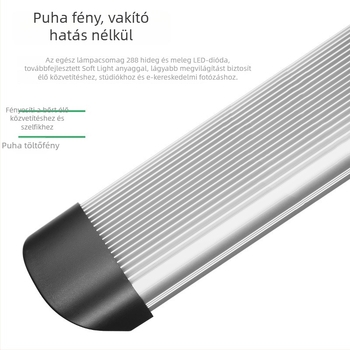 LED dupla karos töltőfény élő közvetítéshez és fotózáshoz, modell AL-20, 10-50W, 5V, függőleges rögzítés
