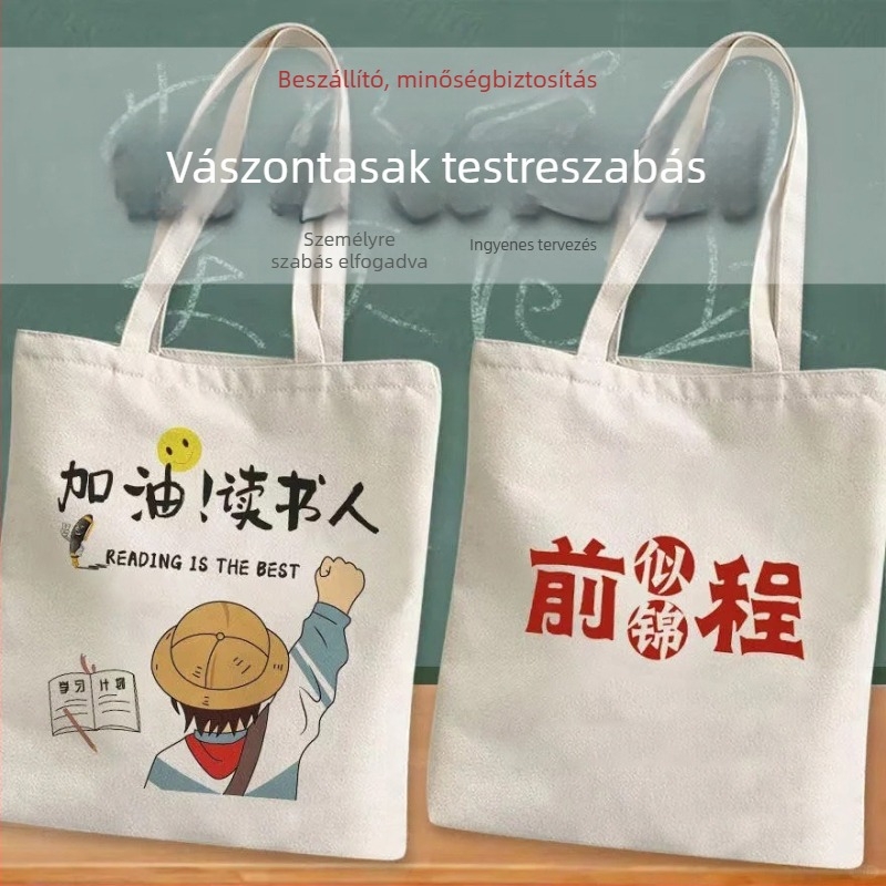 Vászon tote táska UV nyomtatással, logó nyomtatással, környezetbarát és testre szabható