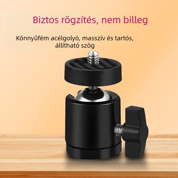 Fém pan-tilt fej tripodhoz (360° vízszintes forgás, 90° függőleges dőlés, menetes csatlakozás, 65 g)