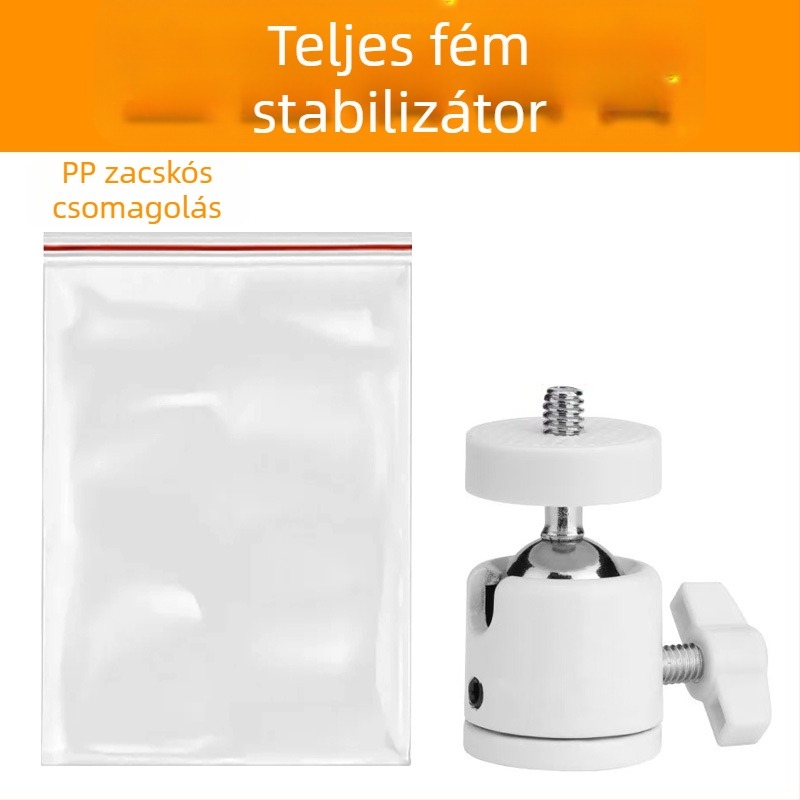 Fém pan-tilt fej tripodhoz (360° vízszintes forgás, 90° függőleges dőlés, menetes csatlakozás, 65 g)