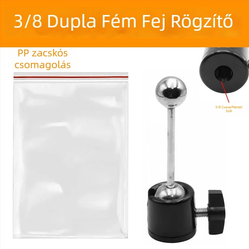 Fém pan-tilt fej tripodhoz (360° vízszintes forgás, 90° függőleges dőlés, menetes csatlakozás, 65 g)
