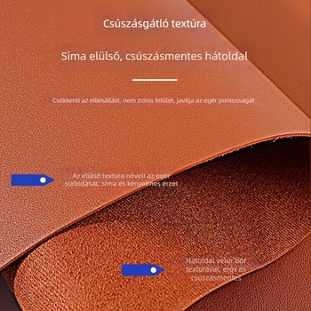 Bőr egérpad, oversized, számítógépes irodai asztalhoz, csúszásmentes, szennyeződésálló, logónyomtatás