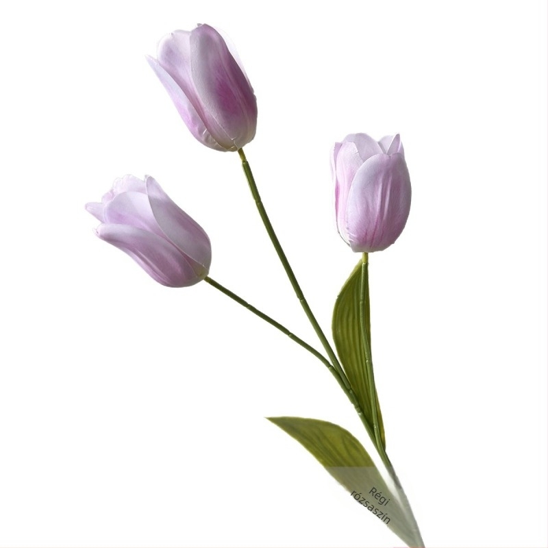 Flower Time 3D szatén tulipán virág, egyetlen ág, reliefes kidolgozás esküvői és otthoni dekorációhoz